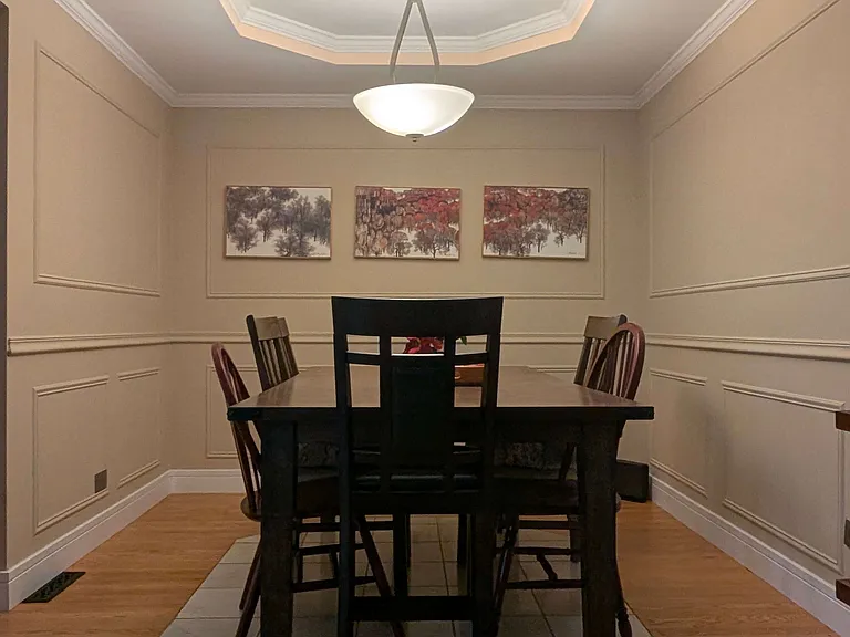 Designated dining area with an opening into the kitchen and living room - can be made into a playground paradise