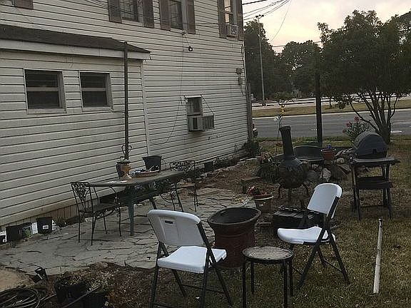 Sitting area out back. 