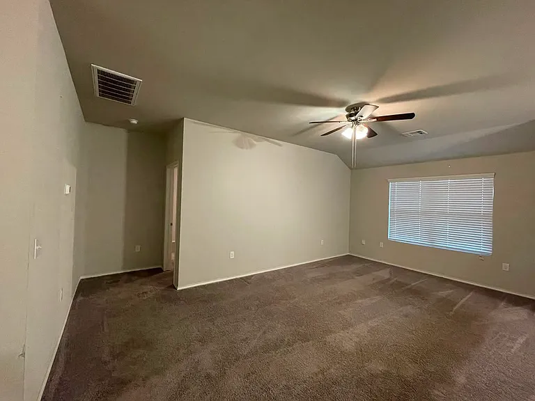 Spacious living room with an open concept kitchen