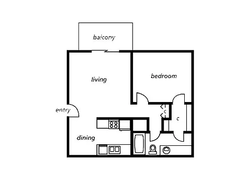 Floor plan One Bedroom