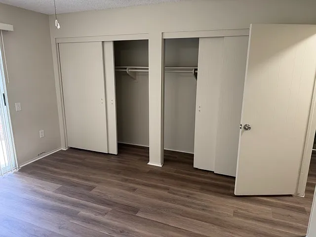 Master bedroom with double closets
