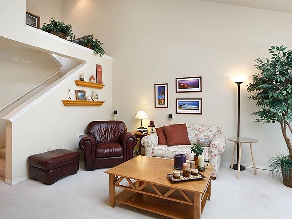Living room with stairs