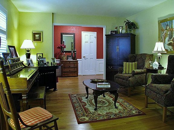 Looking from the dining room towards the entry foyer.