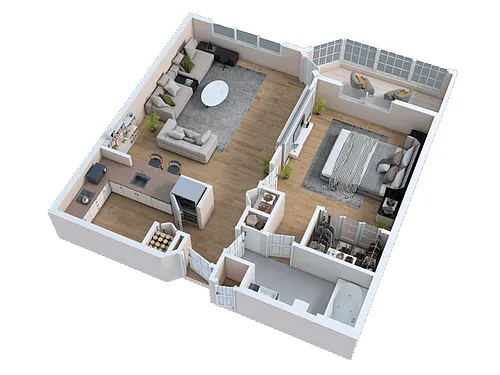 Floor plan One Bedroom One Bath