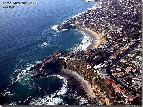 Aerial of Three Arch Bay Beach