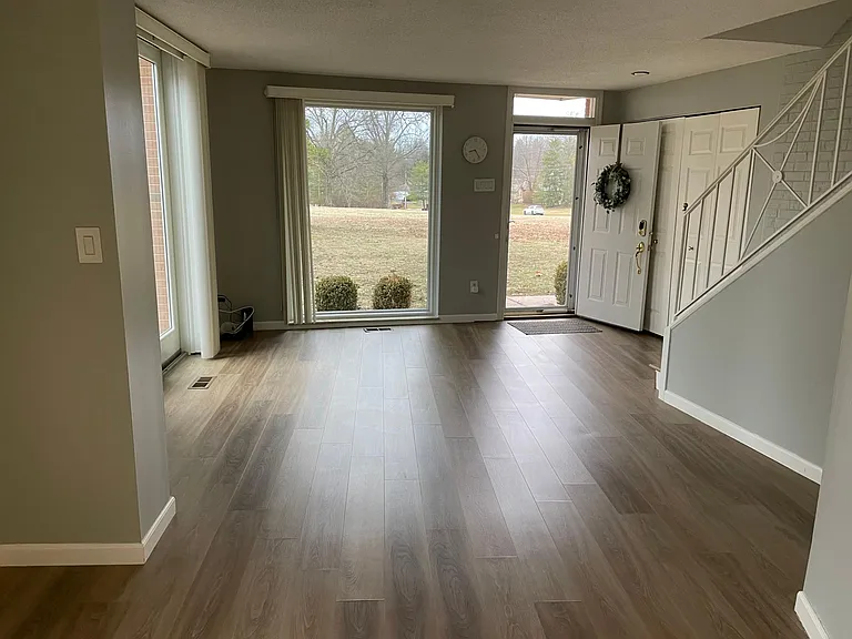 Beautiful floor to ceiling windows in the living room.