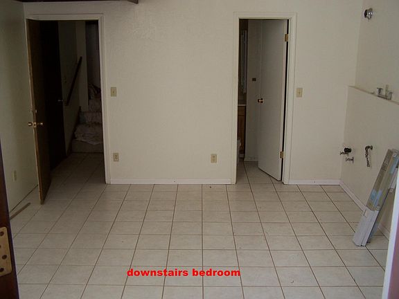 View of interior from entry. The open door leads to the main house which is not for rent.