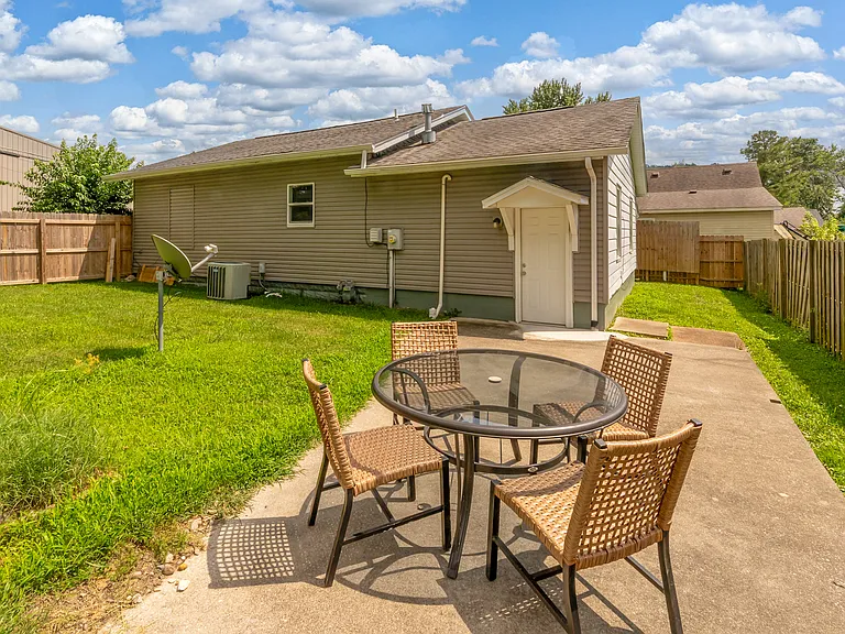 Outdoor space with privacy fence