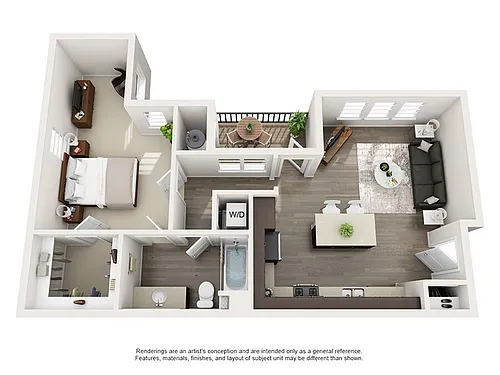 Floor plan One bedroom floor plan B