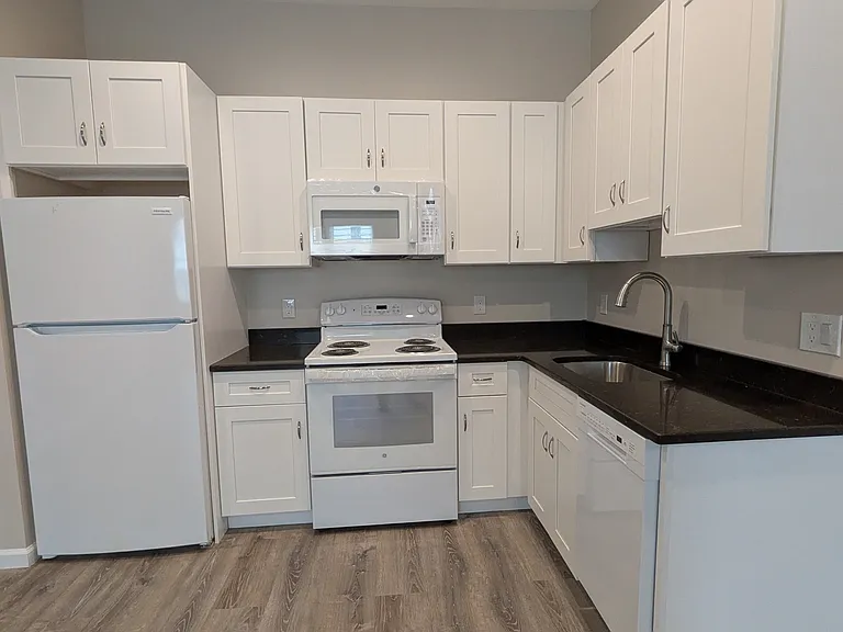 Brand new kitchen with high-efficiency appliances (refrigerator, stove/oven, dishwasher, microwave)
