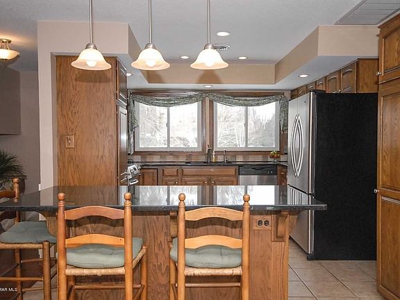 Snack bar with pendant lighting