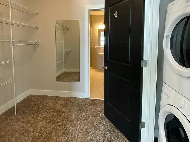 1 BR closet and in unit laundry