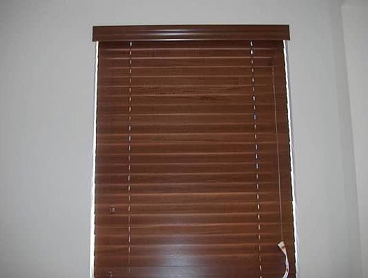 Wood blinds throughout