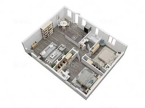 Floor plan 2 Bedroom 1 Bathroom