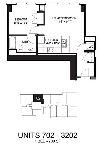 Floor plan 1 Bed/1 Bath-02