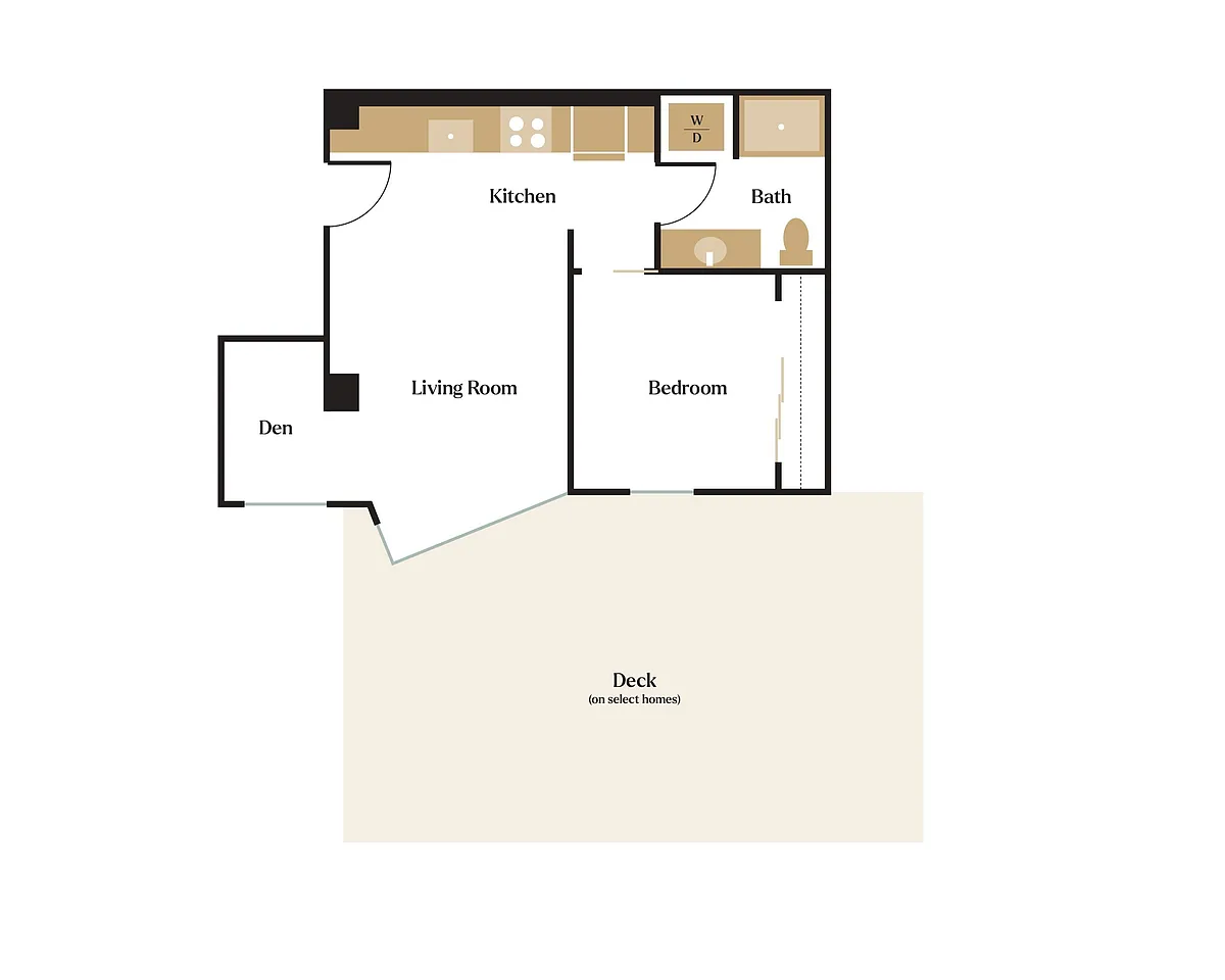 Floor plan 1x1+Den - D1