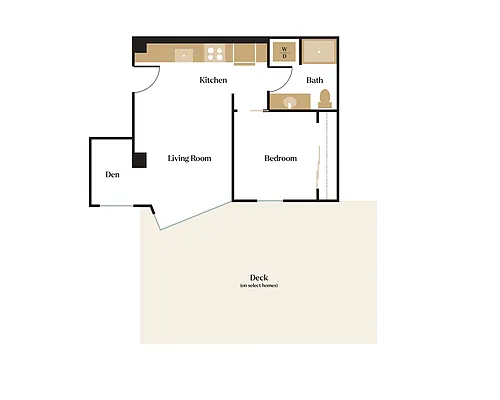Floor plan 1x1+Den - D1