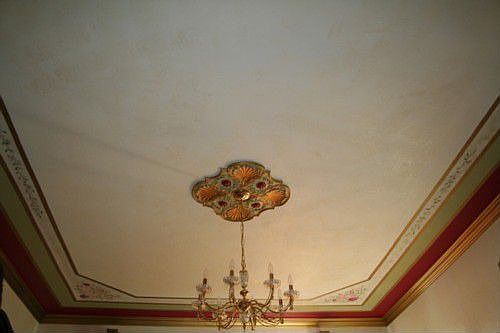 Beautiful Victorian Ceiling with Chandelier