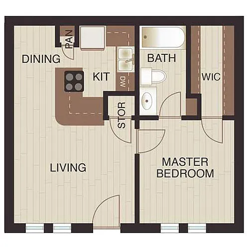 Floor plan One Bed
