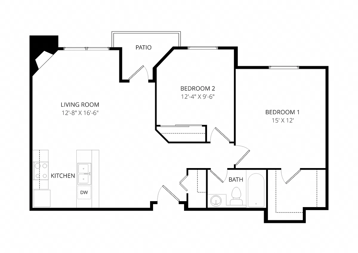 Floor plan 2BR 1BA