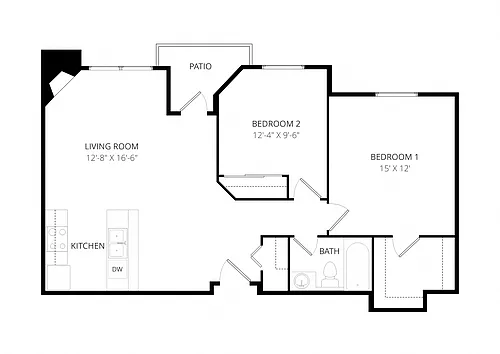 Floor plan 2BR 1BA