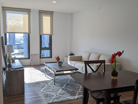 living room and dining area
