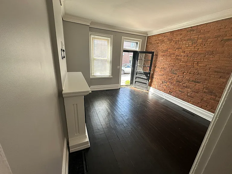View of living room from kitchen entry