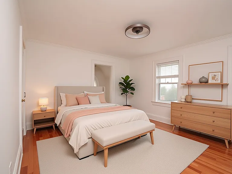 Bedroom 2 with small nook 
Virtually staged