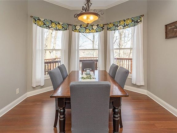 Breakfast room off of kitchen overlooking deck
