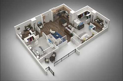 Floor plan 2 Bed/2 Bath