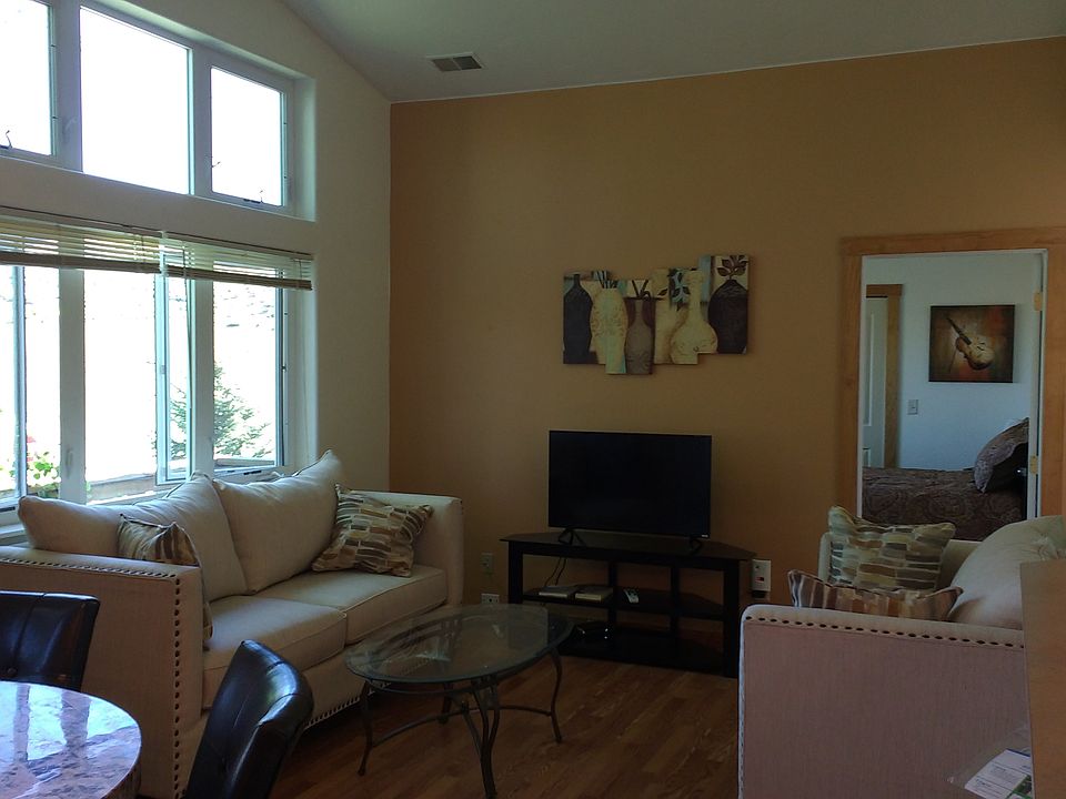 lots of natural light, vaulted ceiling in living room