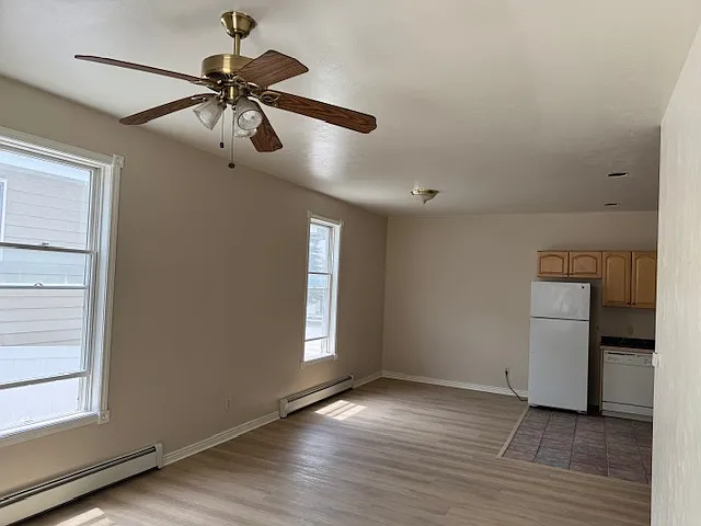 Dining area and kitchen.