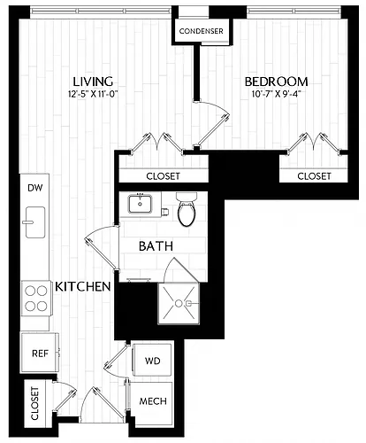 Floor plan 1 Bed/1 Bath-A9