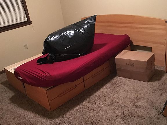 Master Bedroom (That's a king size bed headboard)