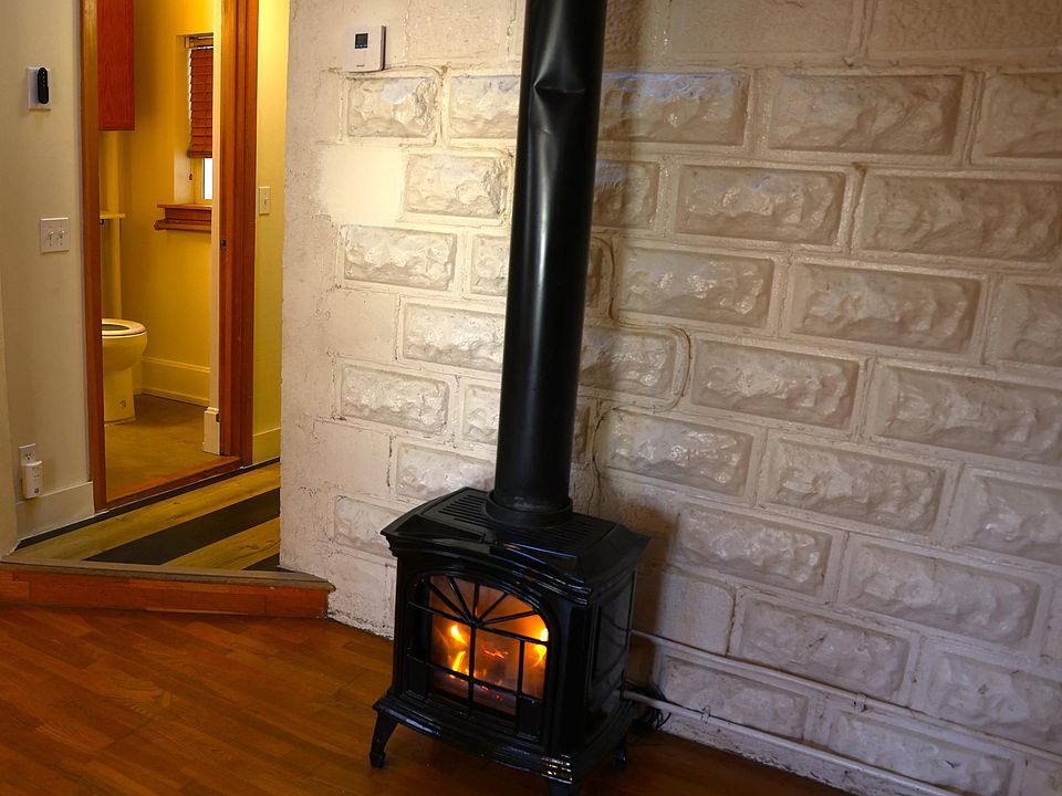 Gas Free Standing Fireplace in the Living Room Atrium