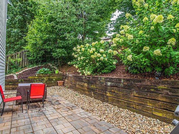 Terraced area of the backyard.