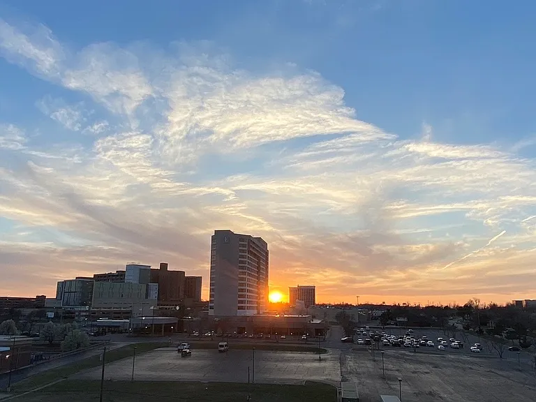 Sunset from the living room balcony