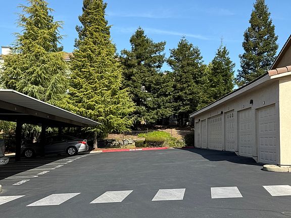 Beautiful trees surrounding your two car garage.