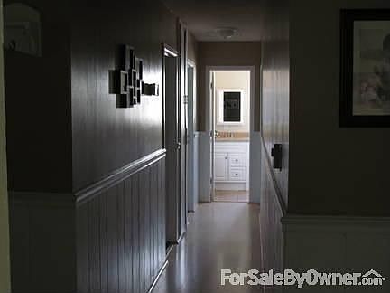 Hallway, guest bathroom at the end
