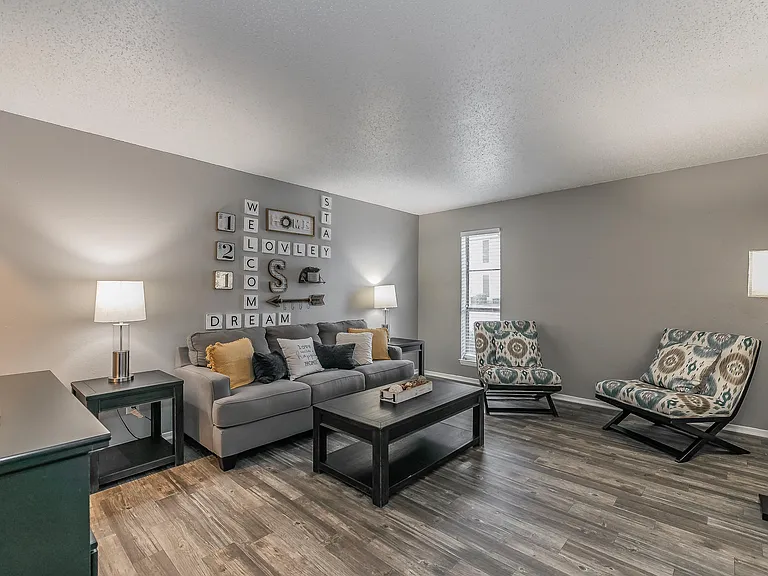 Bright, comfortable living space perfect for relaxing or hosting friends.