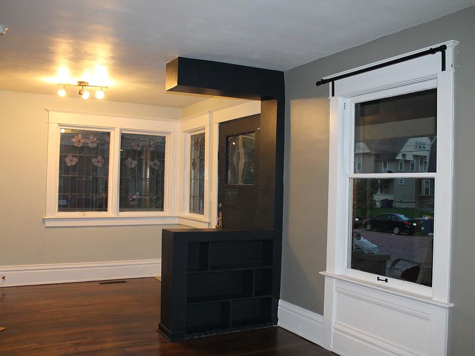 living room, stained glass windows