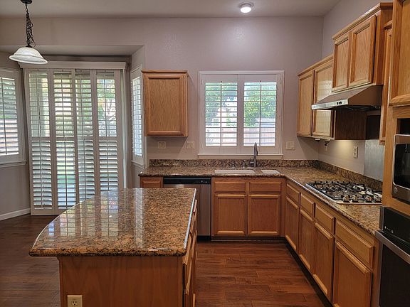 Brand-new stainless-steel kitchen appliances.