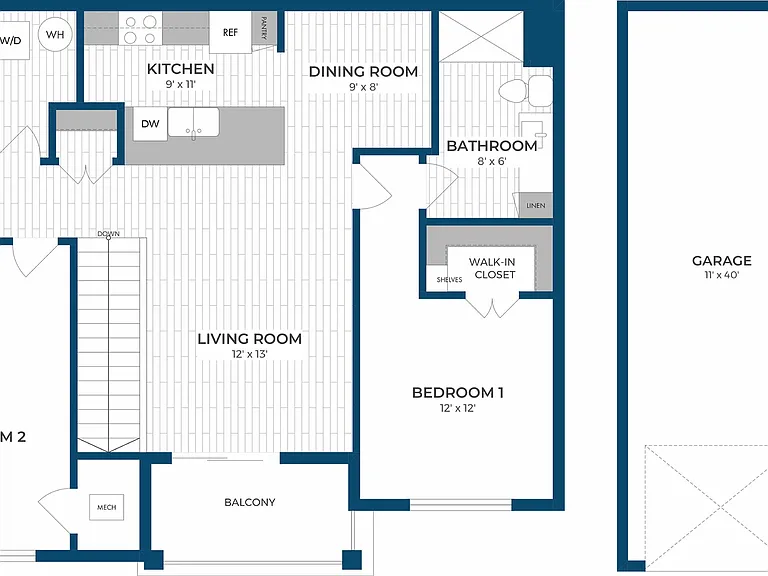 Floor Plan 2F | Seasons at Spring Street | Apartments in Mount Pleasant, WI Floor Plan 2F | Seasons at Spring Street | Apartments in Mount Pleasant, WI