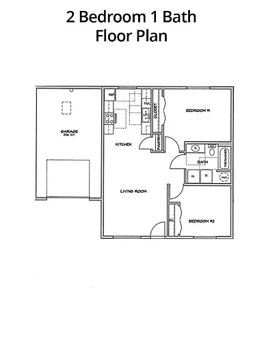 Floor plan 2B/1B