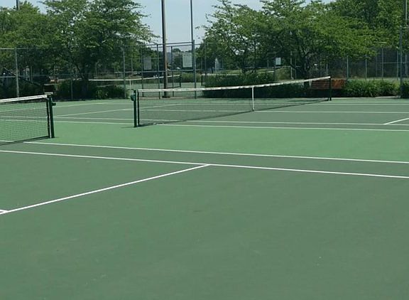 COMMUNITY TENNIS COURTS, PERFECT FOR PICKLE BALL.