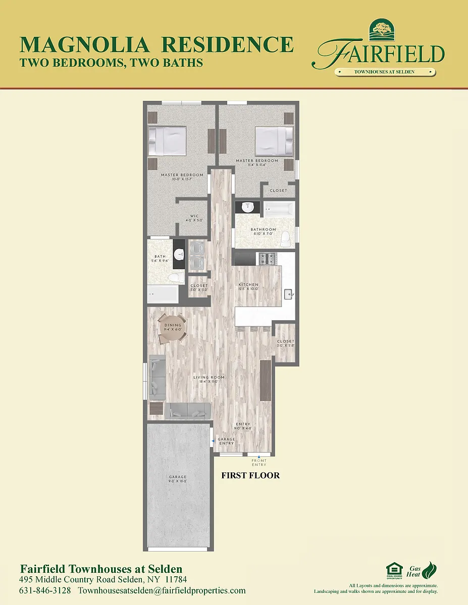 Floor plan Two Bedroom 2 Bath