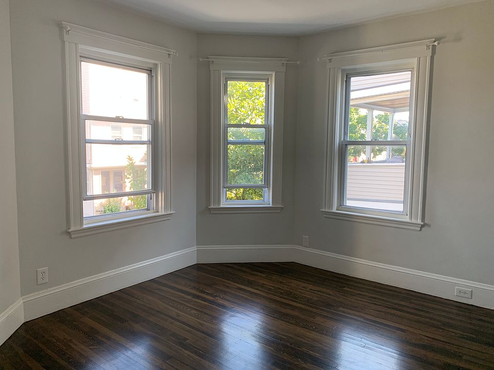 Living room view without curtains