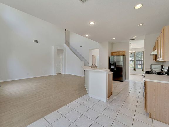 Open family room and kitchen