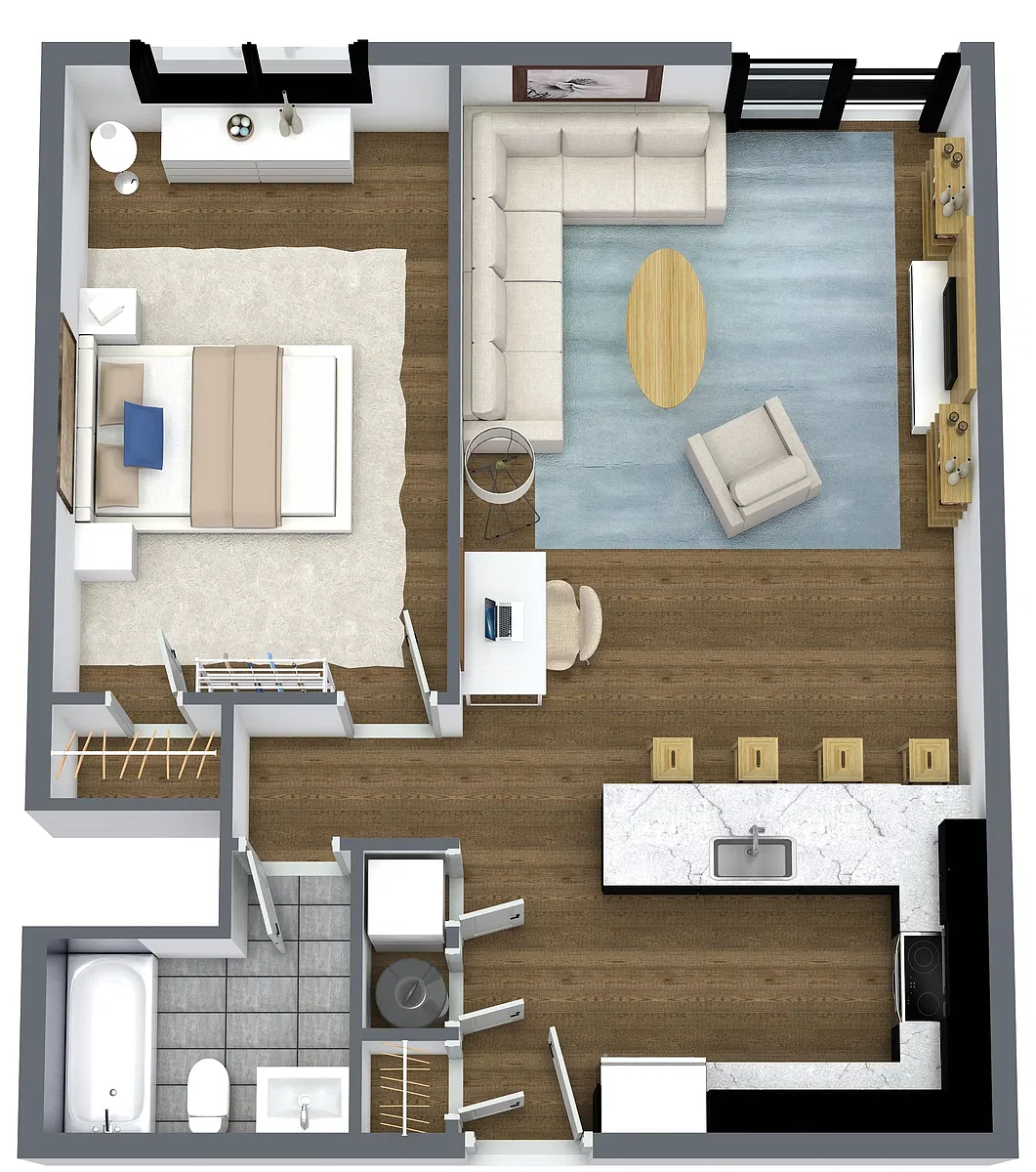 Floor plan Wissahickon - 1 Bedroom Plus