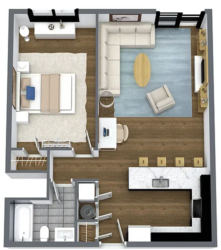 Floor plan Wissahickon - 1 Bedroom Plus